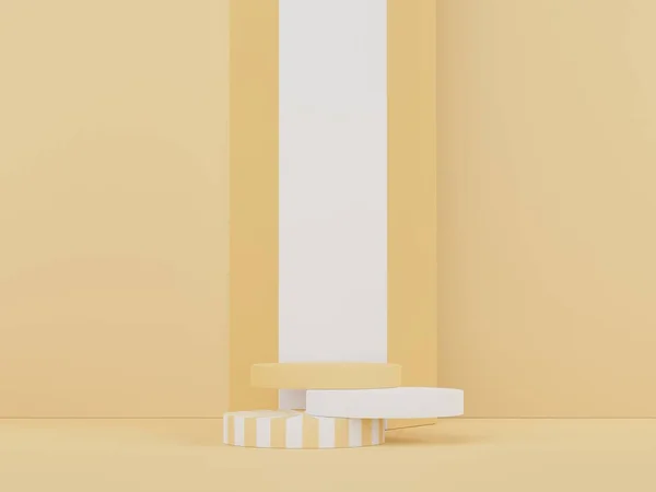 Podium Para Colocação Produtos Com Design Moderno Contemporâneo Retro Renderização — Fotografia de Stock