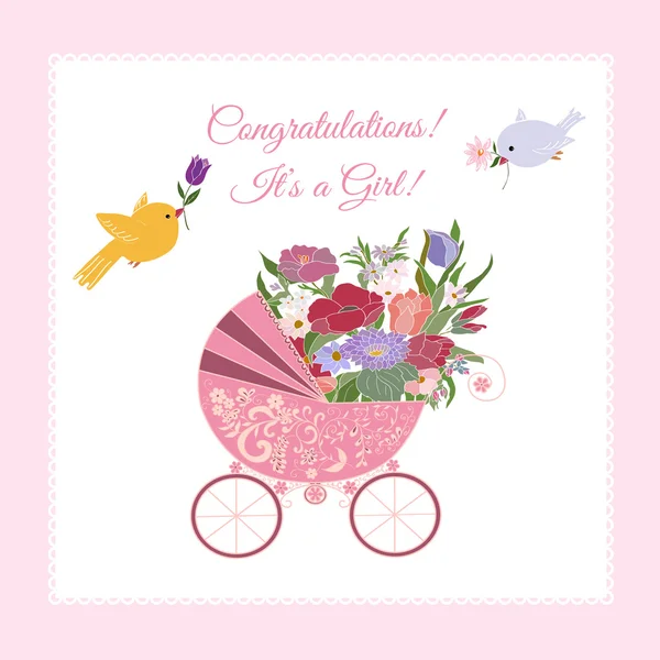 Baby shower greeting card. — Stock Vector