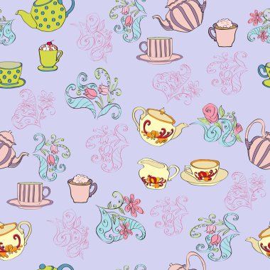 çaydanlık ve bardak ile Seamless Modeli.