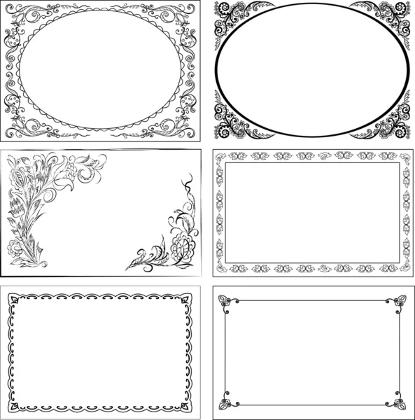 Set of vintage ornamental borders. — Stock Vector