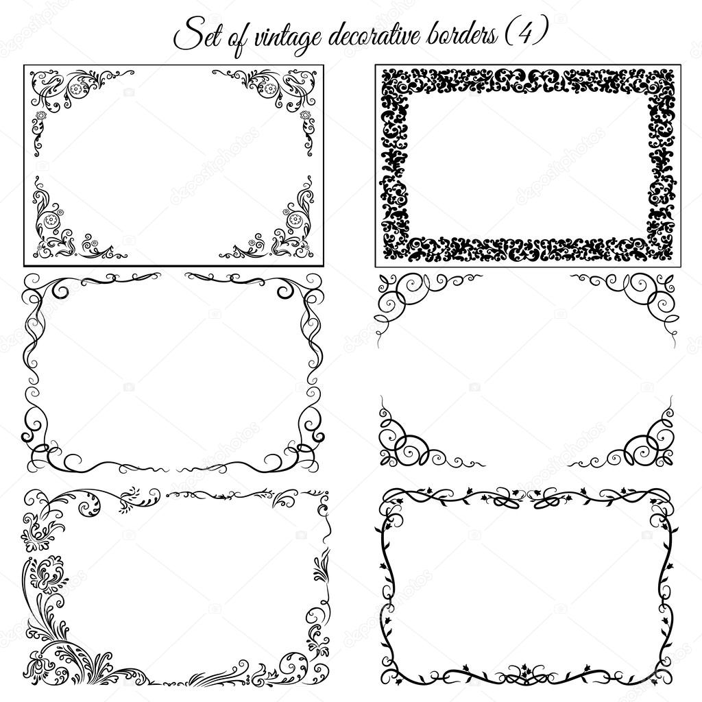 Set of vintage ornamental borders.