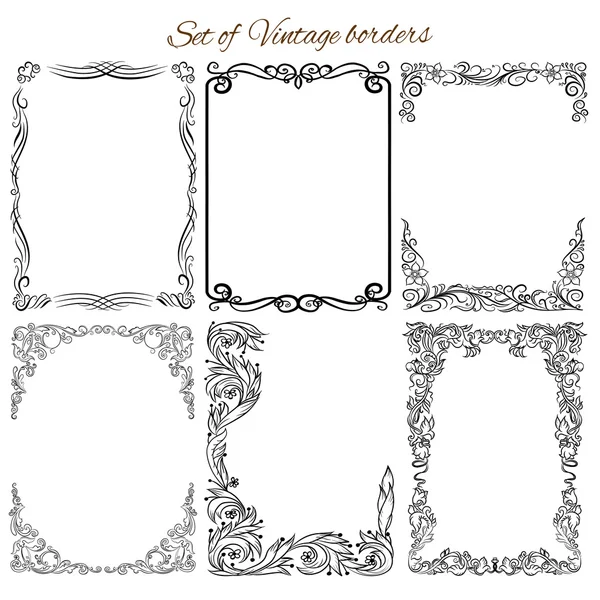 Set of vintage borders and frames — Stock Vector