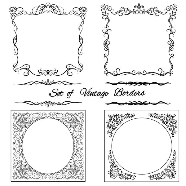 Set of vintage borders and frames — Stock Vector