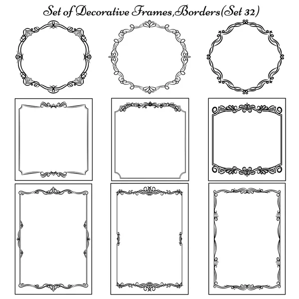 Set of vintage borders and frames — Stock Vector
