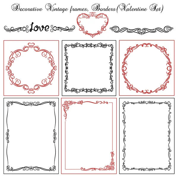 Set of vintage borders and frames — Stock Vector