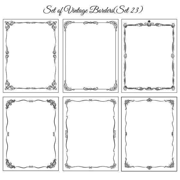 Set of vintage borders and frames — Stock Vector