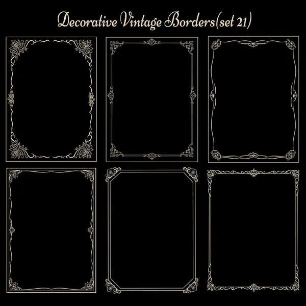 Set of vintage borders and frames — Stock Vector