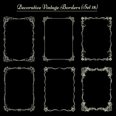 Set of vintage borders and frames clipart