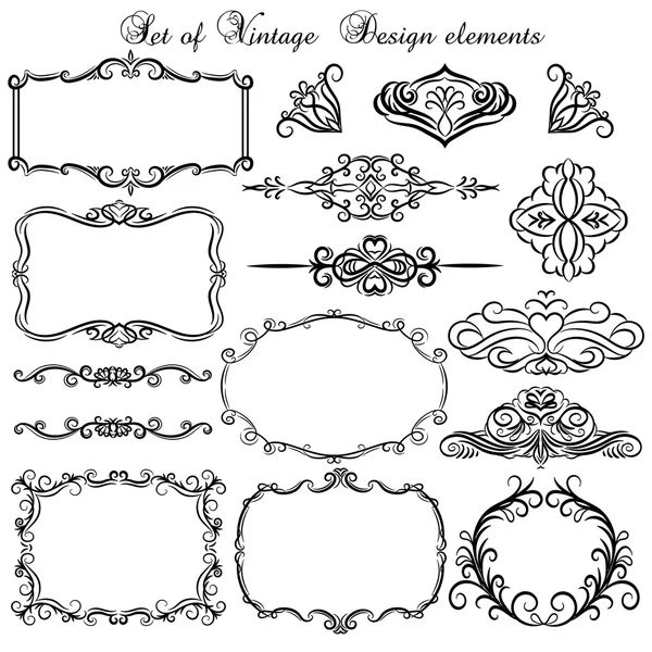 Conjunto de bordes y marcos decorativos — Archivo Imágenes Vectoriales
