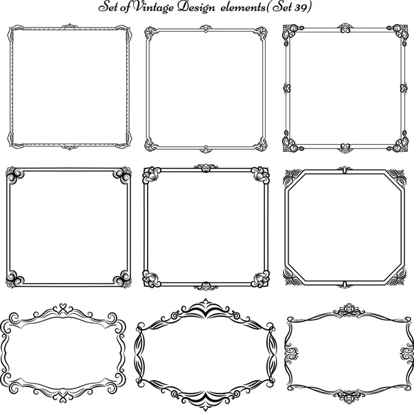 Set of Vintage borders and frames. — Stock Vector