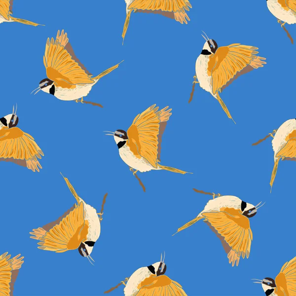 Naadloos patroon met vogels. — Stockvector