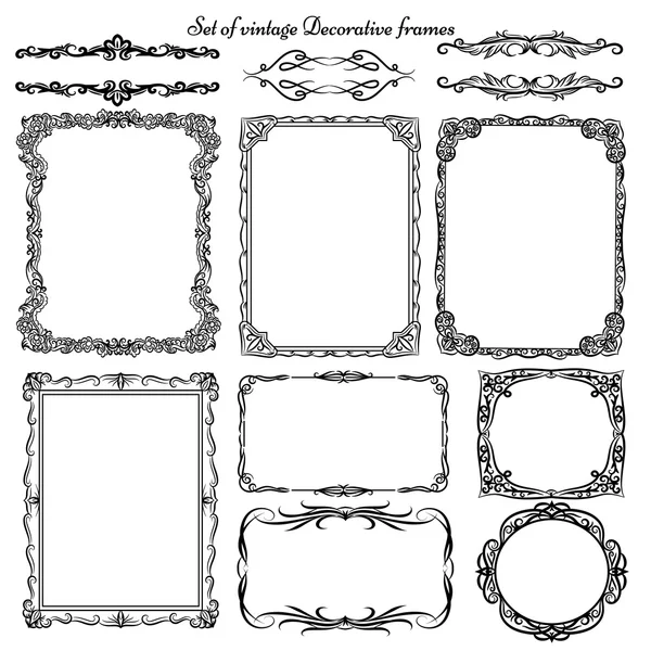 Set of Decorative Vintage elements and borders. — Stock Vector