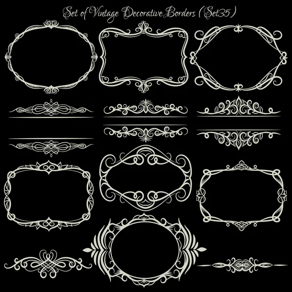 Conjunto de elementos decorativos Vintage y bordes . — Archivo Imágenes Vectoriales