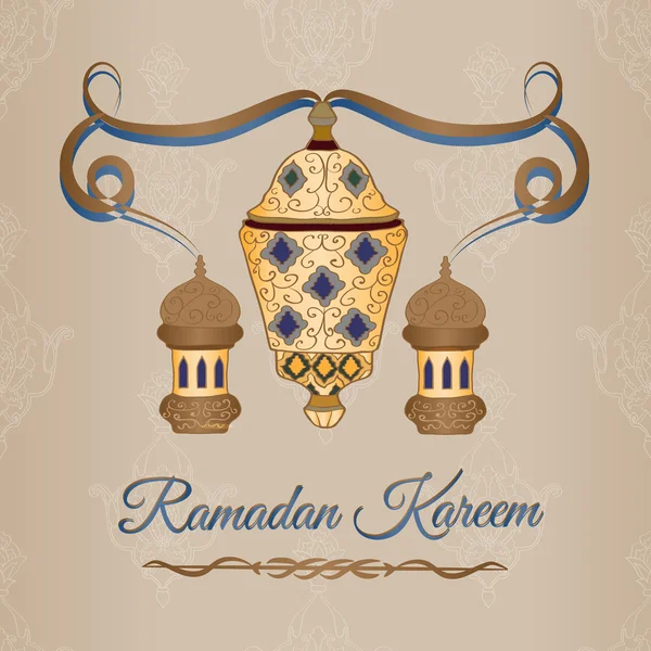 Ramadán Kareem Saludos . — Archivo Imágenes Vectoriales