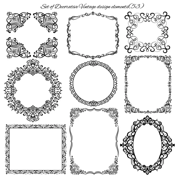 Conjunto de bordes y marcos ornamentales — Vector de stock