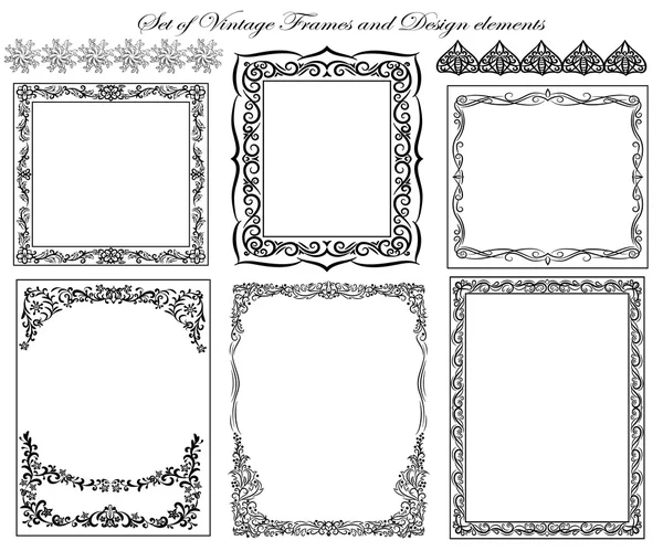 Conjunto de bordes y marcos ornamentales — Archivo Imágenes Vectoriales