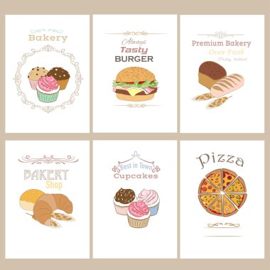 6 gıda afiş kümesi