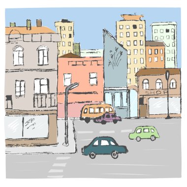 City ile illüstrasyon