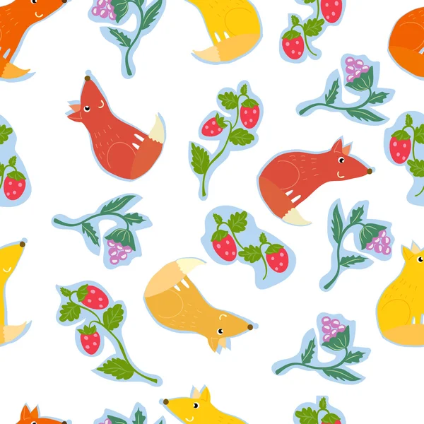 Seamless pattern with fox — Stock Vector