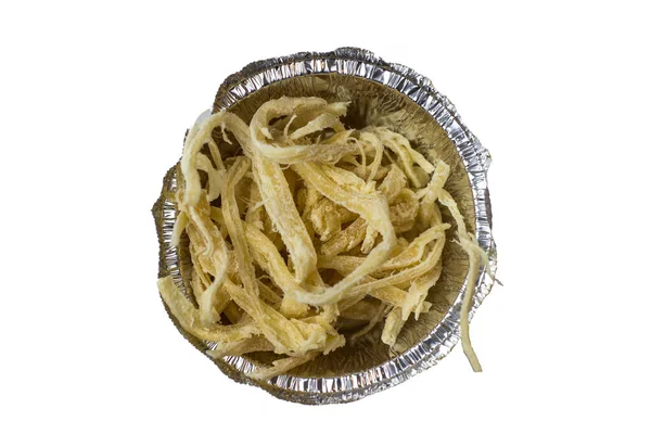 Dried Squid Cup Foil White Background — Stock Photo, Image