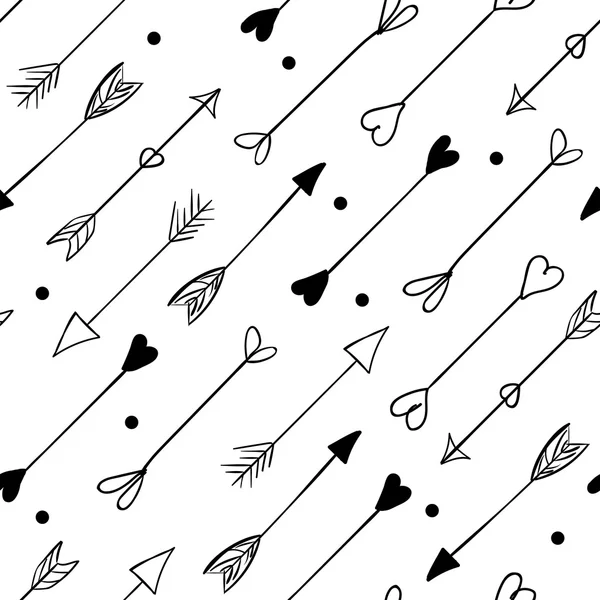 Чорно-білі стрілки безшовний візерунок — стоковий вектор