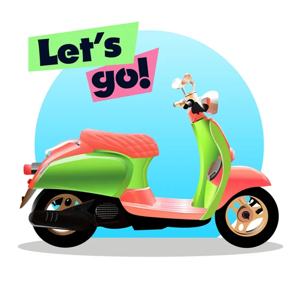 Retro scooter vector illustration. — Stock Vector