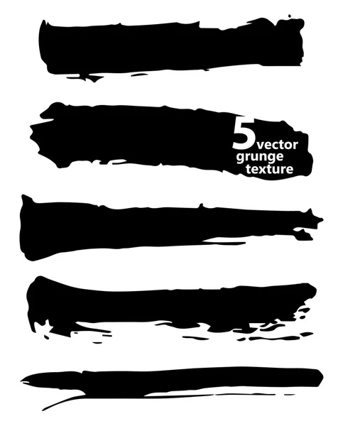 Coups de pinceau vecteur encre noire — Image vectorielle