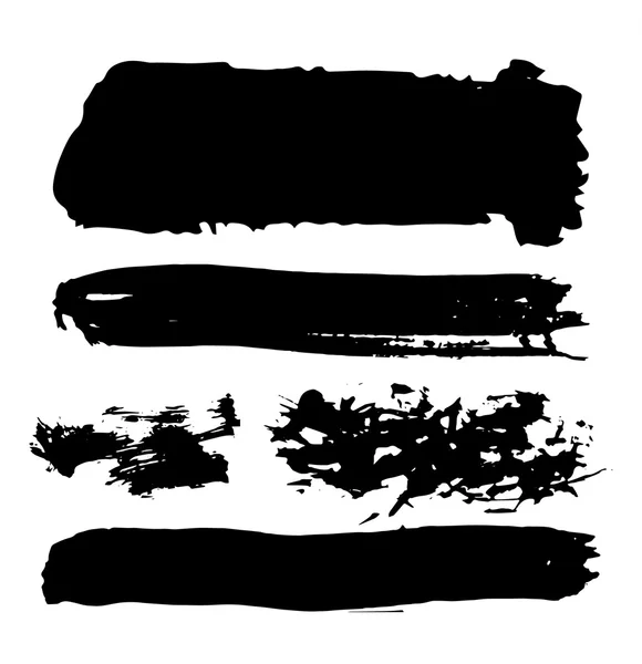 Black ink vector brush strokes — Stock Vector