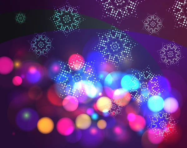 Bokeh-Effekt Weihnachten Hintergrund mit Schneeflocken — Stockvektor
