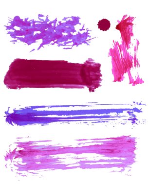 Colorful vector watercolor brush strokes clipart
