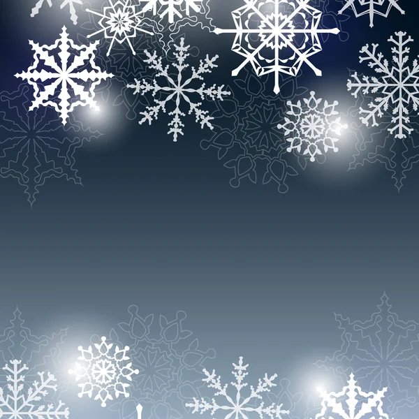 Jul vektor bakgrund med snöflingor — Stock vektor