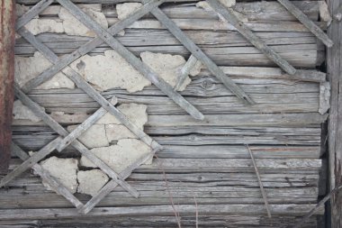 Zarar görmüş bir ev closeup duvarına