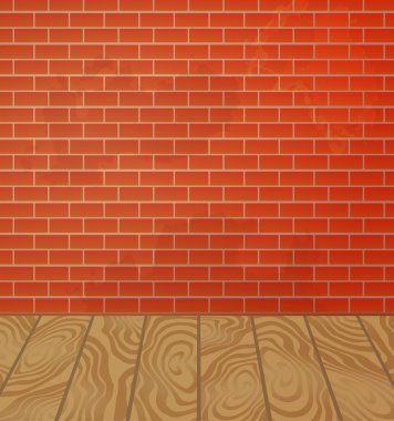 Tuğla duvar ve ahşap zemin iç