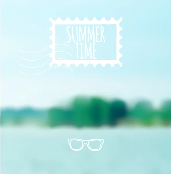 Unfocused summer lake. Vector background — Stock Vector