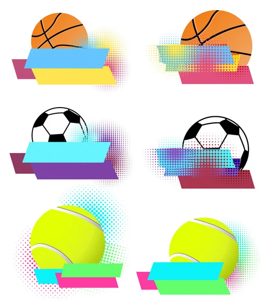 Ensemble de bannières vectorielles balles sport — Image vectorielle
