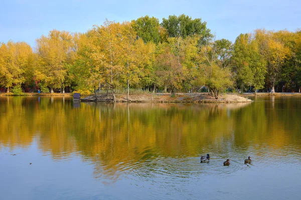 Pyatigorsk Parque Municipal Park Lake Otoño — Foto de Stock