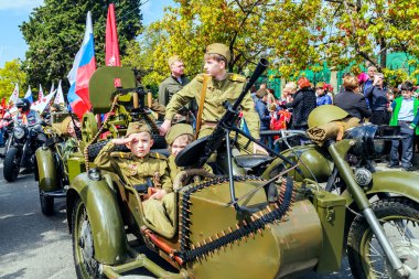 Sochi, Zafer Bayramı, arabalar kutlama konvoy