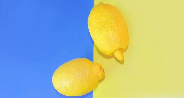 Formas Engraçadas Limões Amarelos Feio Estranho Forma Conceito Comida Vegetais — Fotografia de Stock