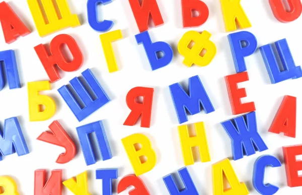 Fond Lettres Colorées Alphabet Russe Dans Ordre Chaotique — Photo