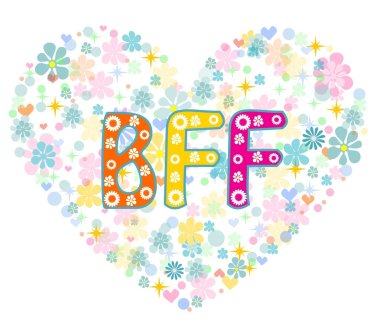 BFF. Best Friends Forever. Greeting card. clipart