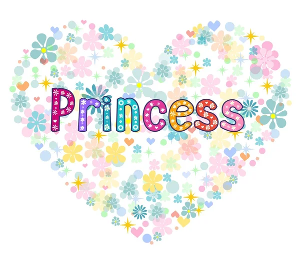 Princess gratulationskort illustration. — Stock vektor