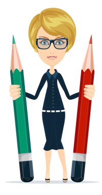 Onların elinde kalem tutan bir iş kadını