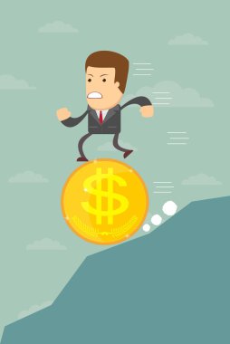 Bir dolar sikke üzerinde düşen iş adamı