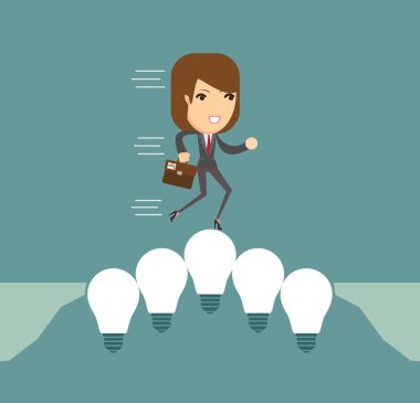 Lightbulbs köprü. Vektör çizim