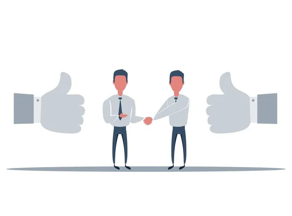 ビジネスパートナーの握手、握手アイコン。合意の概念、良い取引、パートナーシップ。フラットスタイルデザイン — ストックベクタ