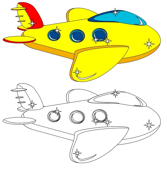 航空機は描かれていないとベクトル色、 — ストックベクタ