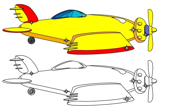 Color y esquema Versión de la aeronave. Vector . — Archivo Imágenes Vectoriales