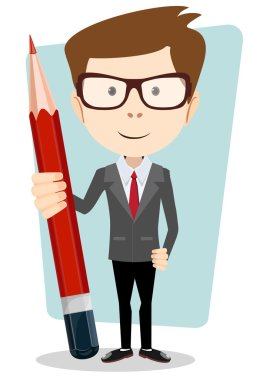 İşadamı ile büyük bir kırmızı kalem ceketli