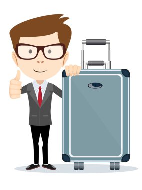 Ofis çalışanı ile seyahat için bir çanta