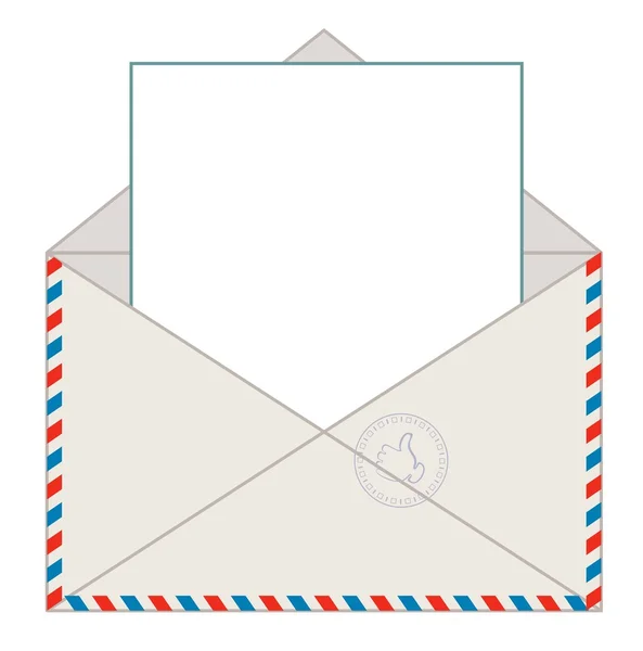 Envelop met lege brief, vectorillustratie — Stockvector